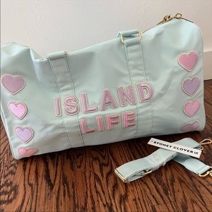 BNWT Stoney Clover Lane Classic Sky Duffle with Island Life & Hearts
